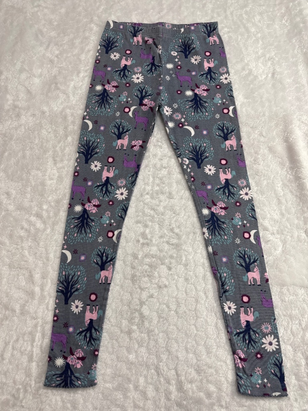 Carters Girls Pajama Bottom unicorn woodland-themed pattern gray pink Size 12